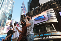 Election celebrations in Times Square, New York, Richard Moore